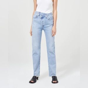 AGOLDE Criss Cross Straight Jean in Dimension wash